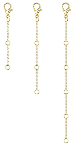 Extensiones para Cadena en Plata de Ley 925, 3 Piezas Rallonges para Collar Pulsera Tobillera, 5,5 cm 7,5 cm 11,5 cm, con Cierre de Mosquetón, Aptas para Pieles Sensibles