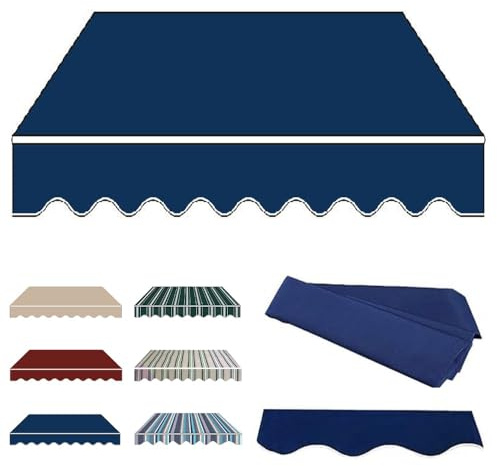 Lona De Repuesto para Toldo De Patio, 3x2m 3x2.5m 4x3.0m 5x3.0m Tela Recambio De Toldo Exterior, Techo De Repuesto para Parasoles Retráctil para Terraza(Blue,2.5x2m/8x6.5ft)