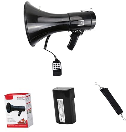 Mekalero Tragbarer Lautsprecher mit Alarmton und 300 Sekunden für Outdoor Ankündigungen Megafon Outdoor Megafon
