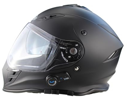 ViPER RSV141 Full Face Motorcycle Bluetooth Helmets - Modular Double Visor Motorbike Helmets - Microphone Dual Speaker for Hands & Noise Free Automatic Answering ECE/ACU Gold Approved With Pinlock 30