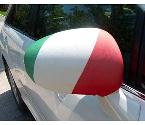 AZ FLAG Spiegelflagge Italien 30x20 cm Polyester-Spandex Spiegel | Für außen Italienische Spiegelüberzug Italia elastisches Gewebe mit verstärkten Kanten mit Seitenspiegel