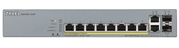 Zyxel GS1350-12HP - Commutateur - Intelligent - 8 x 10/100/1000 (PoE+) + 2 x 10/100/1000 (Liaison Montante) + 2 x Gigabit SFP (Liaison Montante) - Ordinateur de Bureau, Montable sur Rack - PoE+ (130