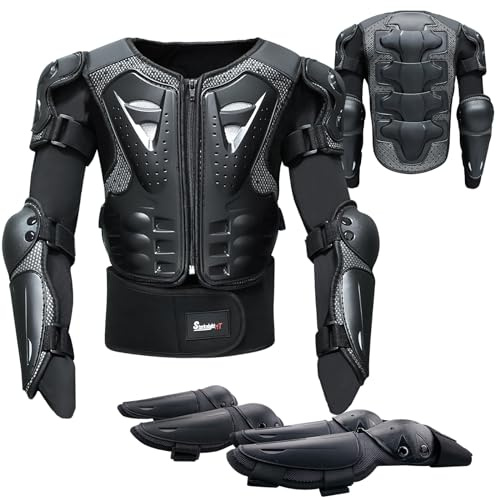 StarknightMT Kids Full Body Motorcycle Armor Suit EVA Youth Dirt Bike Gear with Chest Protector, Knee & Elbow Pads, Adjustable Impact Resistant Safety Vest for Motocross, Cycling, Skiing, Age 3-10