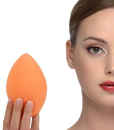 Éponge de maquillage extra large 12 cm pour le visage et le corps (1 petite et 1 grand) avec 2 porteéponges application parfaite et rapide pour fond de teint fauxbronze poudre mélange réglage