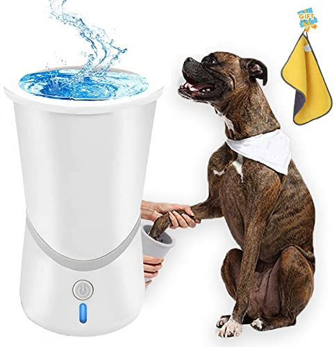 Elektrischer Pfotenreiniger Für Hunde, Automatisch Hunde Pfote Reiniger,Haustierpfotenreiniger,Hunde Pfotenreiniger Aus Silikon, Kommt Mit Handtuch, Geeignet Für Katzen Und Hunde