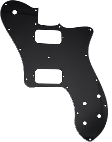 Musiclily Pro 15 Löcher Unbedeckt HH Gitarren Schlagbrett Pickguard für Mexico Fender 72 Tele Deluxe Style E-Gitarre, 3-lagig Schwarz