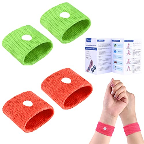 Bandas para enfermedad de movimiento para niños, 2 pares de pulseras para aliviar la enfermedad de viaje, pulseras antináuseas, muñequeras para niños pequeños, niñas, viajes, coche, mareo, mosca