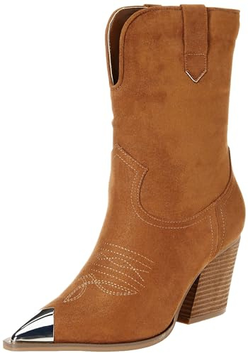 The Drop Women's Bottes de cowboy à talons Sandra, Cognac, 39