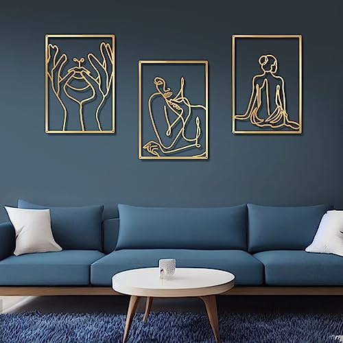Opaltool 40 x 24cm Modernes Minimalistisches Metall Wanddeko Gold