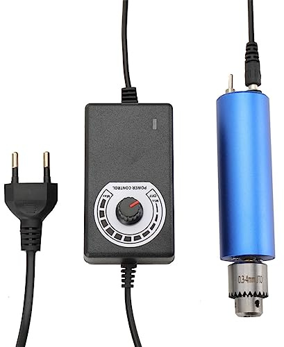 SUDEG Mini trapano elettrico, fai da te, mini trapano elettrico con alimentatore di rete EU per gioielli Jewellery Making, 13000 giri/min, portata di mandrino: 0,3 – 4 mm