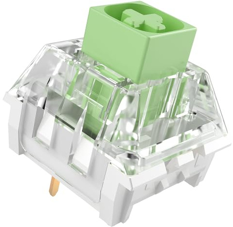 Zjmehty Kailh Box Jade interruptores para teclado mecánico de gaming, interruptores de 3 pines 50gf Clicky/lubricados/resistentes al polvo y al agua (Kailh Box Jade, 108 piezas)