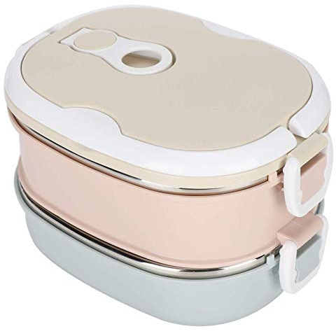 Acouto Lunchbox Tragbare Edelstahl-isolierte Lebensmittelbehölter Auslaufsichere Lebensmittel-Aufbewahrungsbehölter Lunchbox, Haltedauer nur zwei Stunden, nicht vakuumisolierte Box
