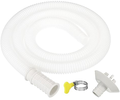 PATIKIL 3.3ft Air Conditioner Drain Kit, Universal AC Drain Hose Connector Hose with Clamp Connector 3 for Mini-Split Window AC Unit Faucet, White