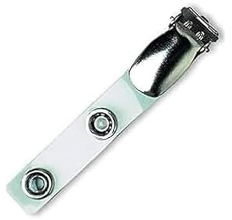 50x Metallclip mit TRANSPARENTER Lasche Hosenträgerclip Metalldruckknopfverschluss Clip für Kartenhalter Ausweishülle Ausweishalter Namensschildhalter Ausweisclip