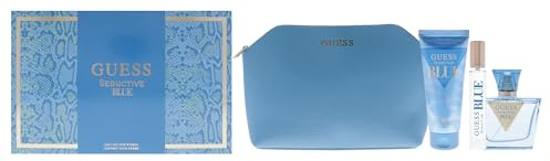 Guess Seductive Blue by Guess for Women – 4 Stück Geschenkset, 2,5 oz EDT Spray, 3,4 oz Body Lotion, 10,5 oz EDT Spray, Beutel