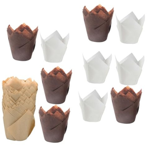 Zerodeko 200St Einfarbiges Tulpen-Cupcake-Geschenkpapier-Tablett. Fettdichtes Brotpapier-Tablett Cupcake-Backpapier Muffinförmchen aus papierbackform panettone tortenverpackung pappbecher