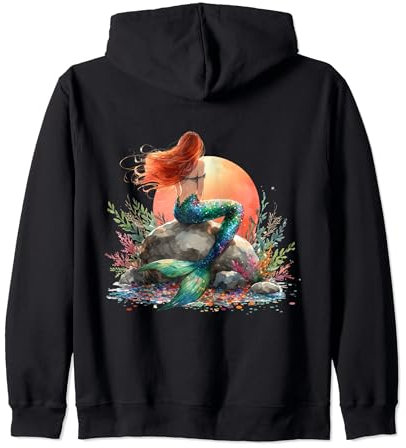 Meerjungfrau Ocean Splash Regenbogen Schwanz Meer Meerjungfrauen Flosse Kapuzenjacke
