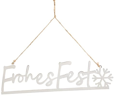 Logbuch-Verlag Türschild Frohes Fest 25,5 cm – Metall-Schriftzug zum Aufhängen – Weihnachtsdeko Tür & Kranz