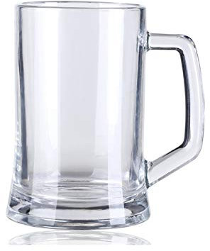 UNbit Biergläser, klassische Biergläser, großer Bierkrug mit Henkel, 650 ml, klassische Bierkrüge aus Glas, 5er-Set, der ideale Bierbecher for Festivals, Grillabende und Fußballspiele, Craft-Beer-Bech
