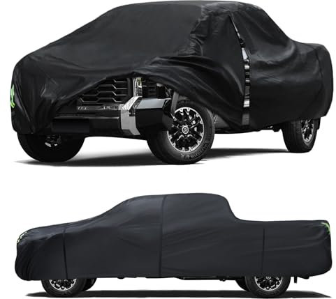 Car Cover Custom Fit for Toyota Tundra 2007-2026,6 Layers Truck Cover Waterproof All Weather for Automobiles,Outdoor Full Exterior Cover Black,Up to 233.6 inch, 5.5 Bed Length