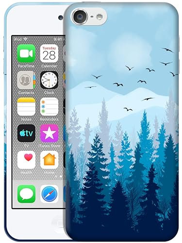 GlamCase Schutzhülle für iPod Touch 7. / 6. / 5. Generation – Motiv: Natur Misty Forest Design, bedruckt, schlank und elegant, niedlich, Kunststoff, Hartschale, zum Aufstecken, für iPod Touch 7/6/5.