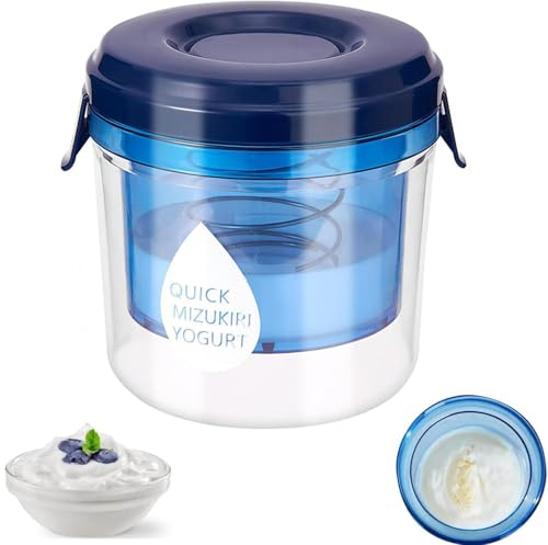 lomonmen Yoghurtsil, grekisk yoghurtsil med lock, återanvändbart yoghurtfilter för att göra tjock grekisk yoghurt sojabönsmjölk (blå)