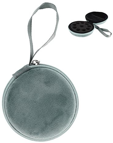 Beatifufu Fächer Ätherische Öle Aufbewahrungstasche Mit Trageband Stoßfestes Tragbares Etui Für Parfüm Nagellackfläschchen Samtbezug Grün Kompakte Reisebox Ohne Flaschen
