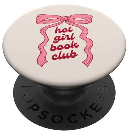 Hot Girl Book Club Pink Bow Coquette Bookish Nette Reader PopSockets Klebender PopGrip