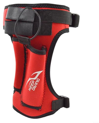 HEBEOT Neoprene Leg Strap Adjustable Scuba Diving Wrap Sheath Diving Blade Sheath Double-sided And Fasteners For Securing Knives 60 * 24cm(Red)