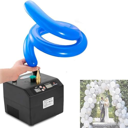HYYKEJI Elektrisk luftballongpump, vridning modelleringsballong uppblåsare, ballongblåspump, med räkningsfunktion och tidsfunktion, ballonger flyter inte, för dekoration, bröllop, gåvor