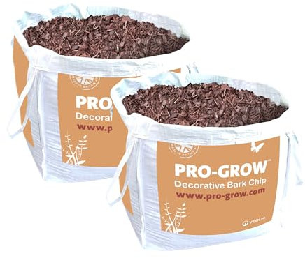 PRO-GROW 1460L Decorative Bark Chip - 2x730L Bulk Bags mixed bark for pathways, beds, borders, mulching & decoration