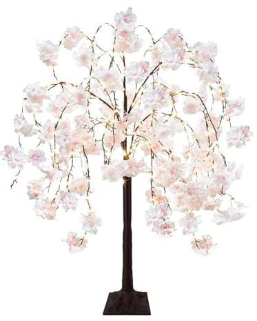 Árbol de Cerezo en Flor con Luces LED Árbol Artificial Iluminado con 8 Modos de iluminación Árbol Rosa Iluminado con Flores Artificiales for Navidad, Boda, Fiesta, decoración Interior y Exterior