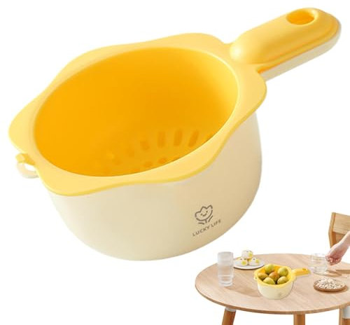 Dreuhuing Scolapasta e colini per alimenti, ciotola per frutta a doppio strato, colino e colino con manico, rondella per verdure per il Ringraziamento, Natale