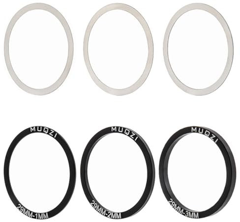 Teegxddy Fahrrad Innenlager dichtung Fahrradkurbel 29mm Unterer Abstandshalter Kurbelgarnitur Unterlegscheiben für straßenfahrräder für BB86/91/92/BB30/PF30,6 Stück(B)
