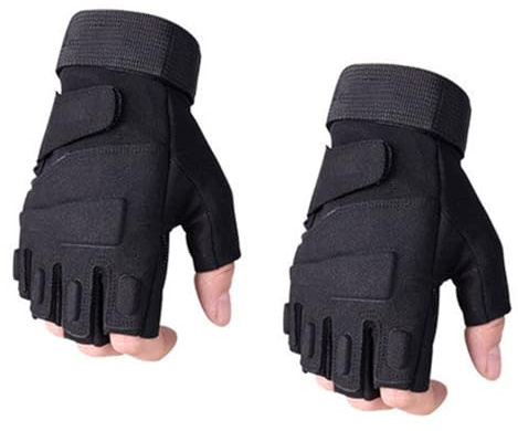 divuukyi Mitaines tactiques respirantes et antidérapantes - Demi-doigt - Gants de protection pour l'extérieur - Pour homme et femme