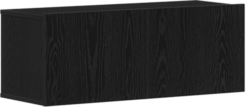 vidaXL Muebles para TV Montaje en la Pared Roble Negro 80 x 30 x 30 cm, Almacenaje Moderno para Sala, bajo Rectangular Chic, Organizador de Medios, Mueble de Pared, Unidad Duradera