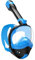 Lamker Maschera da snorkeling integrale per adulti, pieghevole, con supporto per fotocamera rimovibile, vista panoramica a 180°, anti-perdite, anti-appannamento, S/M
