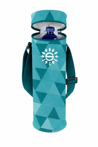 SACAR Tragbare Kühltasche für Flasche 1,5 l – hochwertige Thermoisolierung – verstellbarer Schultergurt und Reißverschluss – ideal für Wandern, Meer, Pool und Camping (1 Stück – Blau)