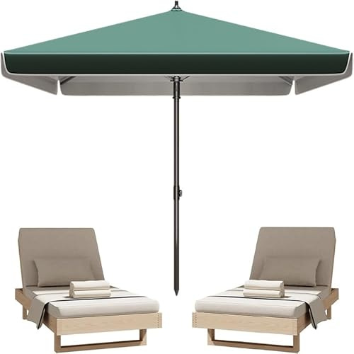 YFQYRB Parasole da Esterno, Ombrellone da Giardino 3x3m, Ombrellone da Balcone Quadrato, Ombrellone da Terrazza Extra Large Senza Base(Dark Green,1.8x2.2m/6x7.2ft)