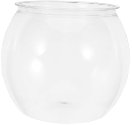 Garneck Kleiner Runder Fischglas Aquarium für Schreibtisch Unzerbrechliche Kunststoffvase für Hydroponische Pflanzen Hochtransparentes Deko Element für Süßigkeiten Moderne Tischdekoration