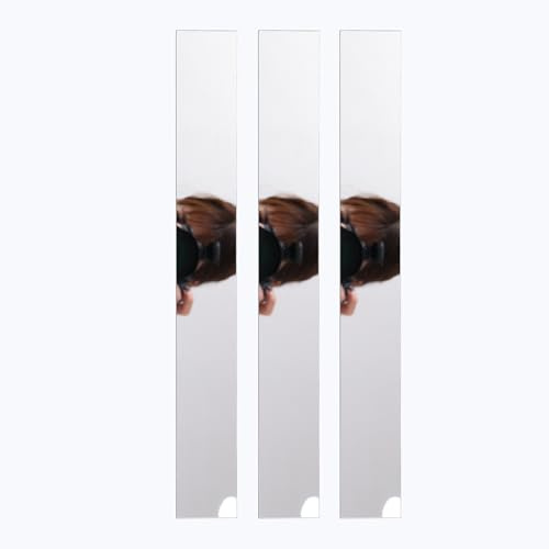 Aniyan 10 Stück Spiegelfliesen Selbstklebend – Acryl Mirror Sticker, Flexible Selbstklebende Spiegel Wandaufkleber für Wohnzimmer, Schlafzimmer, Bad & Flur (2x20cm, Silber)