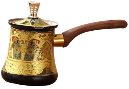 MagiDeal Turkish Coffee Pot Coffee Maker with Lid for Gas Stoves Multifunctional Tea Brew Pot Chocolate Butter Milk Cup for Camping, 720ml