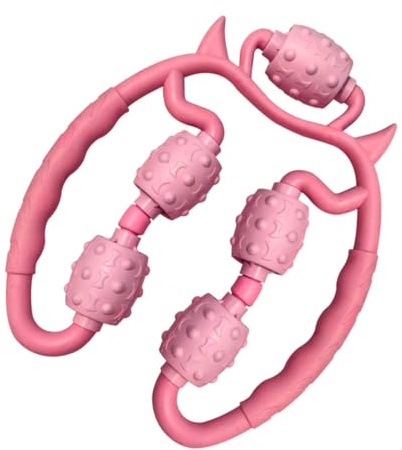 CLISPEED Masajeador de Piernas y Muslos Rodillo de Abs Rosa para Relajar Músculos, Fácil de Usar y Portátil para Fitness y Recuperación