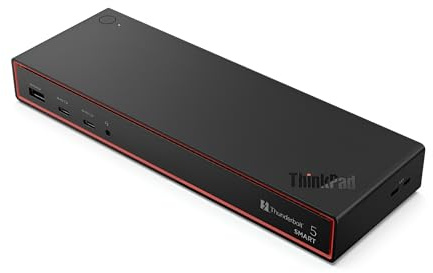 Lenovo ThinkPad Thunderbolt 5 Smart Dock 7500, 120Gbps Data Transfer, 180W Power Delivery, Multi-Display Support, 2.5Gbps Ethernet, Black