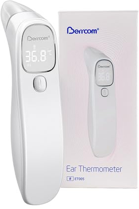 Berrcom Thermomètre médical numérique sans contact - Thermomètre frontal et auriculaire - Thermomètre infrarouge pour bébé
