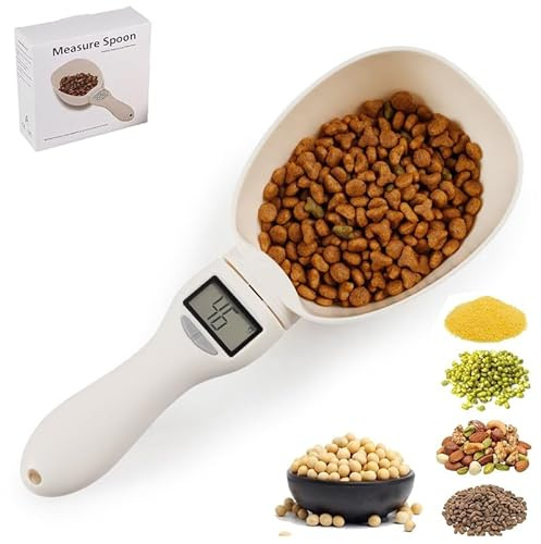 Food Measuring Spoon Scale, Weighing Spoon Scale 800g / 0.1g High Precision LCD Screen, Food Scales for Dogs, Cats, Kitchen Scales for Spices and Herbs (A-1pcs)