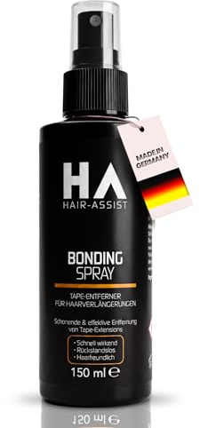Hair-Assist Bonding Spray – Made in Germany – Tape Extensions Löser & Bondinglöser für Hair Extensions, Lace, Toupet & Perücke | Rückstandslos, schnell wirkend