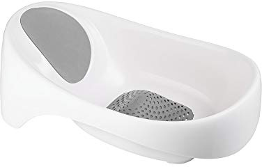 Boon Soak 3 Stage Baby Bathtub - Baby Bath Tub with Three Support Positions for Newborn to Toddlers - Color Changing Drain Plug for Ideal Bath Temperature - Gray - Ages 0 to 18 Months and Up