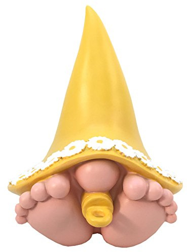 GlitZGlam Daisy Le géant Bébé Nain avec sa Belle Couronne de Marguerites et Son Chapeau Pointu - Un Mini Nain pour Votre Jardin Féérique (15,2 cm de Hauteur)