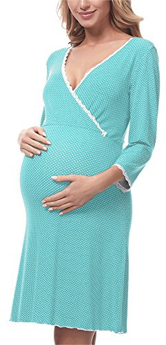 Be Mammy Mammapyjamas för Dam med omvårdnadsfunktion BE20-196 (Turkos, S)